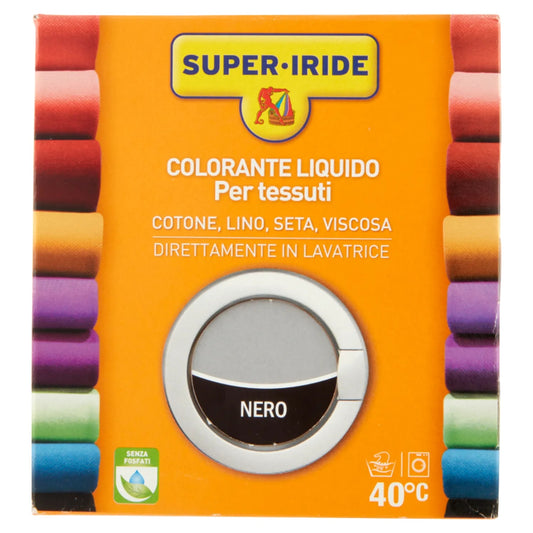 SUPER-IRIDE COLORANTE LIQUIDO PER TESSUTI 75ML + 100G FISSATORE NERO