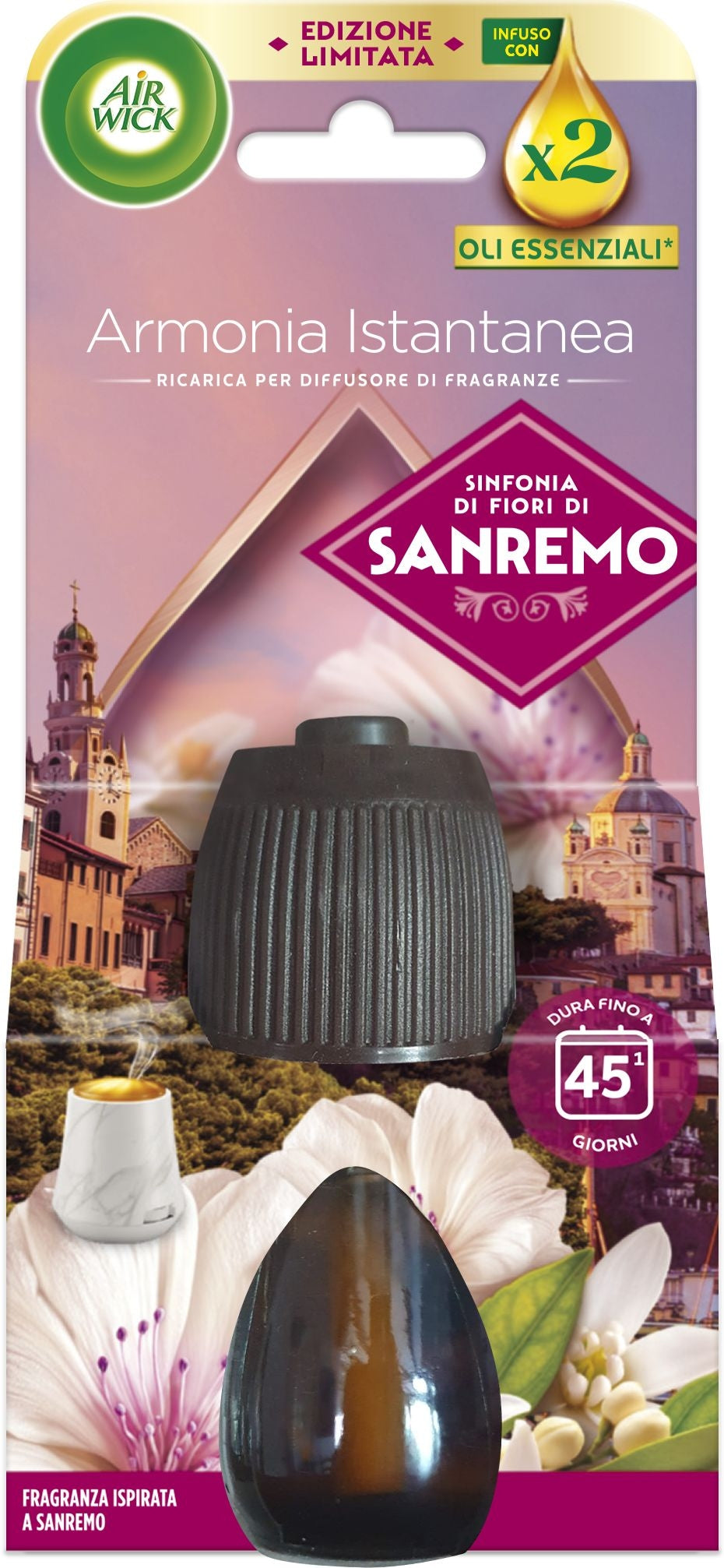AIR WICK RICARICA AMPOLLA CON OLI ESSENZIALI SINFONIA DI FIORI DI SANREMO 45GG