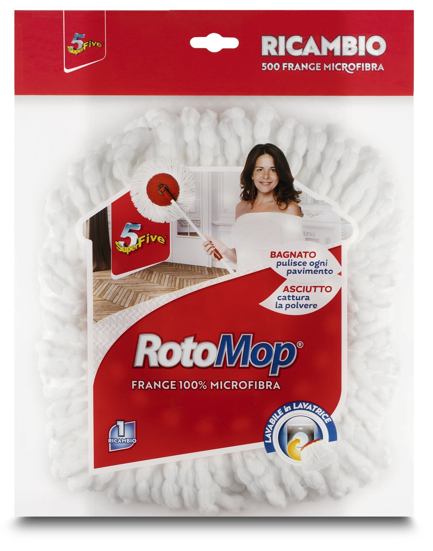 SUPERFIVE ROTOMOP RICAMBIO MOP 100% MICROFIBRA