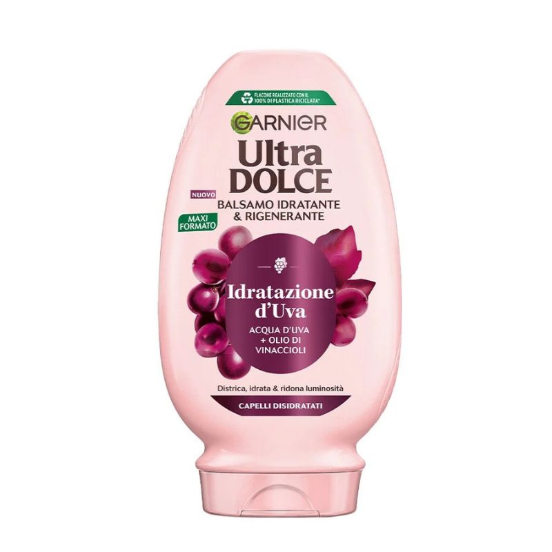 GARNIER ULTRA DOLCE BALSAMO 250ML IDRATAZIONE D'UVA ACQUA D'UVA + OLIO DI VINACCIOLI CAPELLI DISIDRATATI
