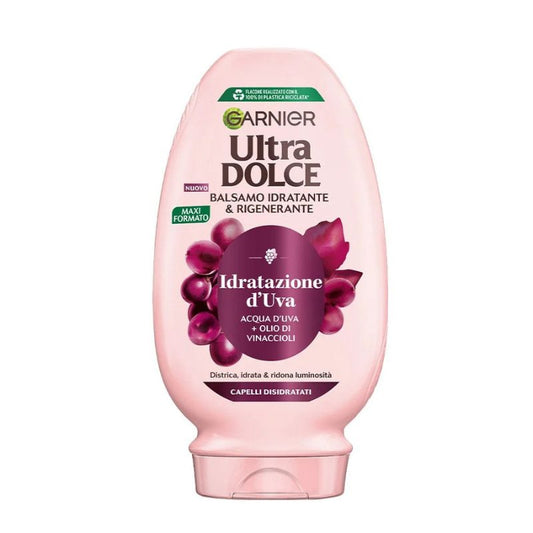 GARNIER ULTRA DOLCE BALSAMO 250ML IDRATAZIONE D'UVA ACQUA D'UVA + OLIO DI VINACCIOLI CAPELLI DISIDRATATI
