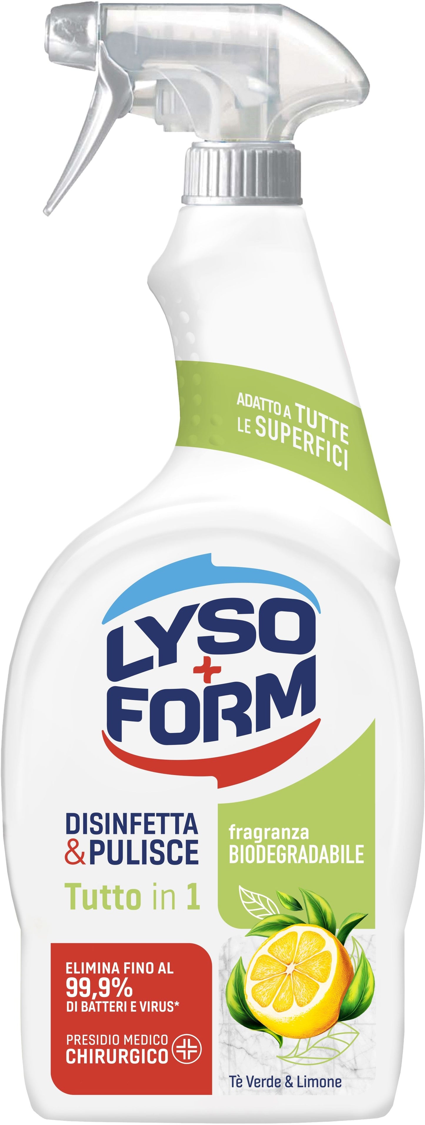 LYSOFORM DISINFETTA & PULISCE TUTTO IN 1 SPRAY 700ML TE' VERDE & LIMONE