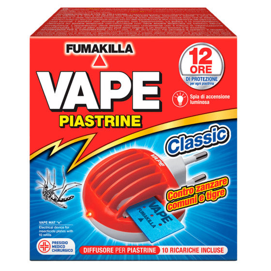 VAPE FUMAKILLA PIASTRINE CLASSIC DIFFUSORE PER PIASTRINE +10 PIASTRINE INCLUSE PRESIDIO MEDICO CHIRURGICO