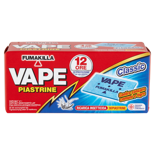 VAPE FUMAKILLA RICARICA INSETTICIDA PIASTRINE 30PZ CLASSIC PRESIDIO MEDICO CHIRURGICO