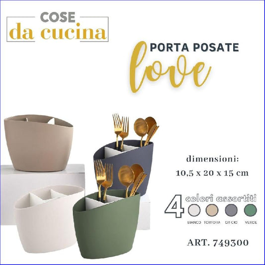COSENTINO LOVE PORTA POSATE CM.10,5X20X15 COLORI ASSORTITI