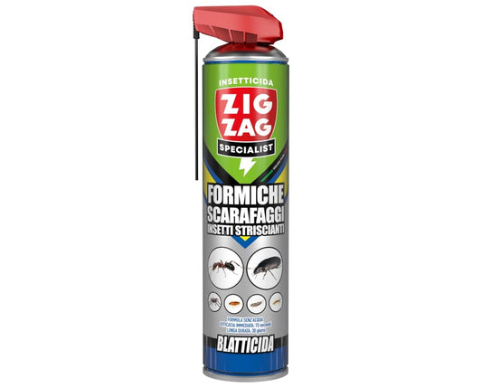 ZIG ZAG SPECIALIST FORMICHE E SCARAFAGGI INSETTI STRISCIANTI BLATTICIDA SPRAY 600ML