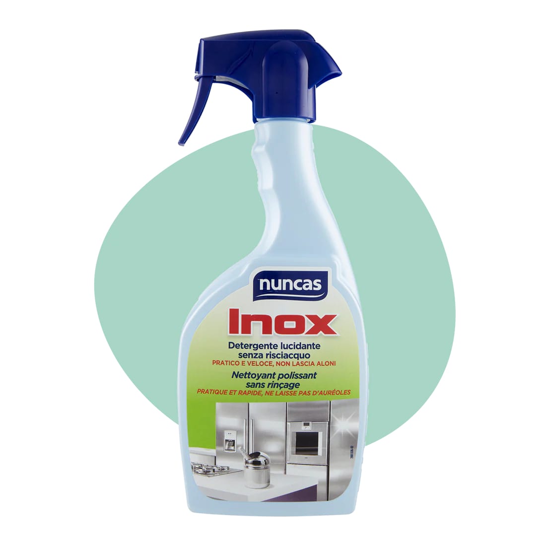 NUNCAS INOX DETERGENTE LUCIDANTE SENZA RISCIAQUO SPRAY 500ML