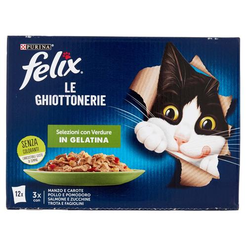 FELIX LE GHIOTTONERIE 12X85G SELEZIONI CON VERDURE IN GELATINA