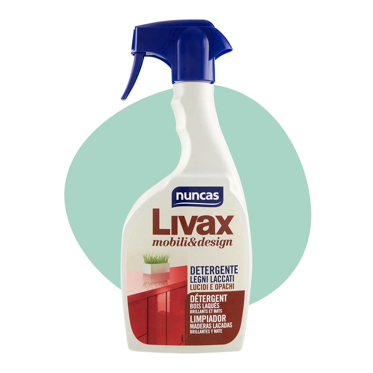 NUNCAS LIVAX MOBILI&DESIGN DETERGENTE LEGNI LACCATI LUCIDI E OPACHI SPRAY 500ML
