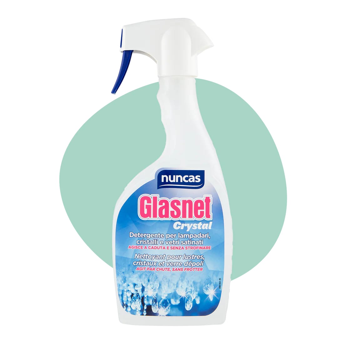 NUNCAS GLASNET CRYSTAL SPRAY 500ML DETERGENTE PER LAMPADARI,CRISTALLI E VETRI SATINATI