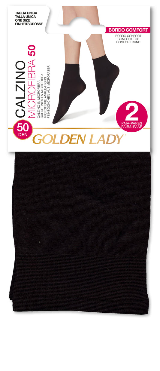 GOLDEN LADY CALZINO MICROFIBRA 50 NERO TG. UNICA 2 PAIA