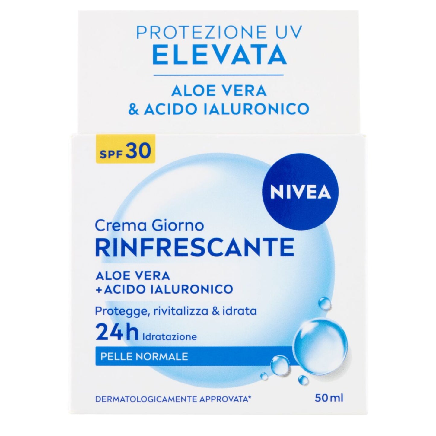 NIVEA CREMA GIORNO 50ML RINFRESCANTE ALOE VERA + ACIDO IALURONICO SPF30 PELLE NORMALE