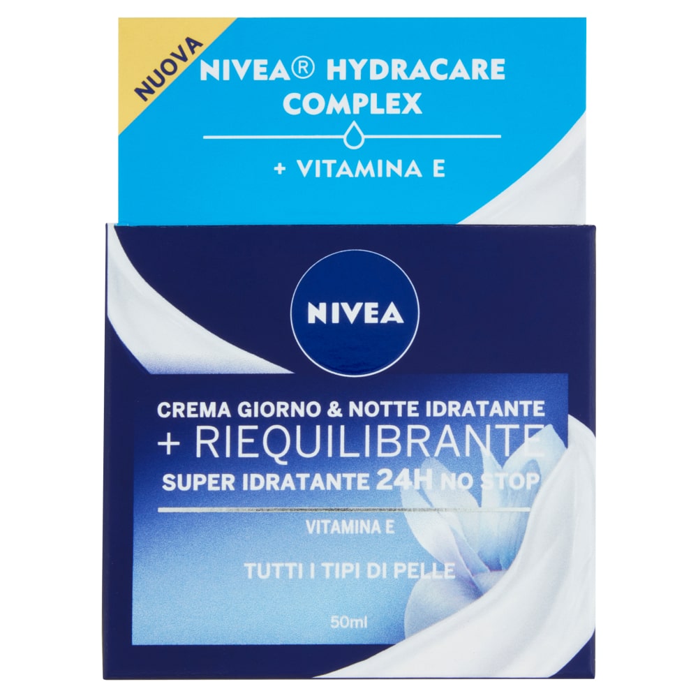 NIVEA CREMA GIORNO & NOTTE IDRATANTE + RIEQUILIBRANTE 50ML VITAMINA E TUTTI I TIPI DI PELLE