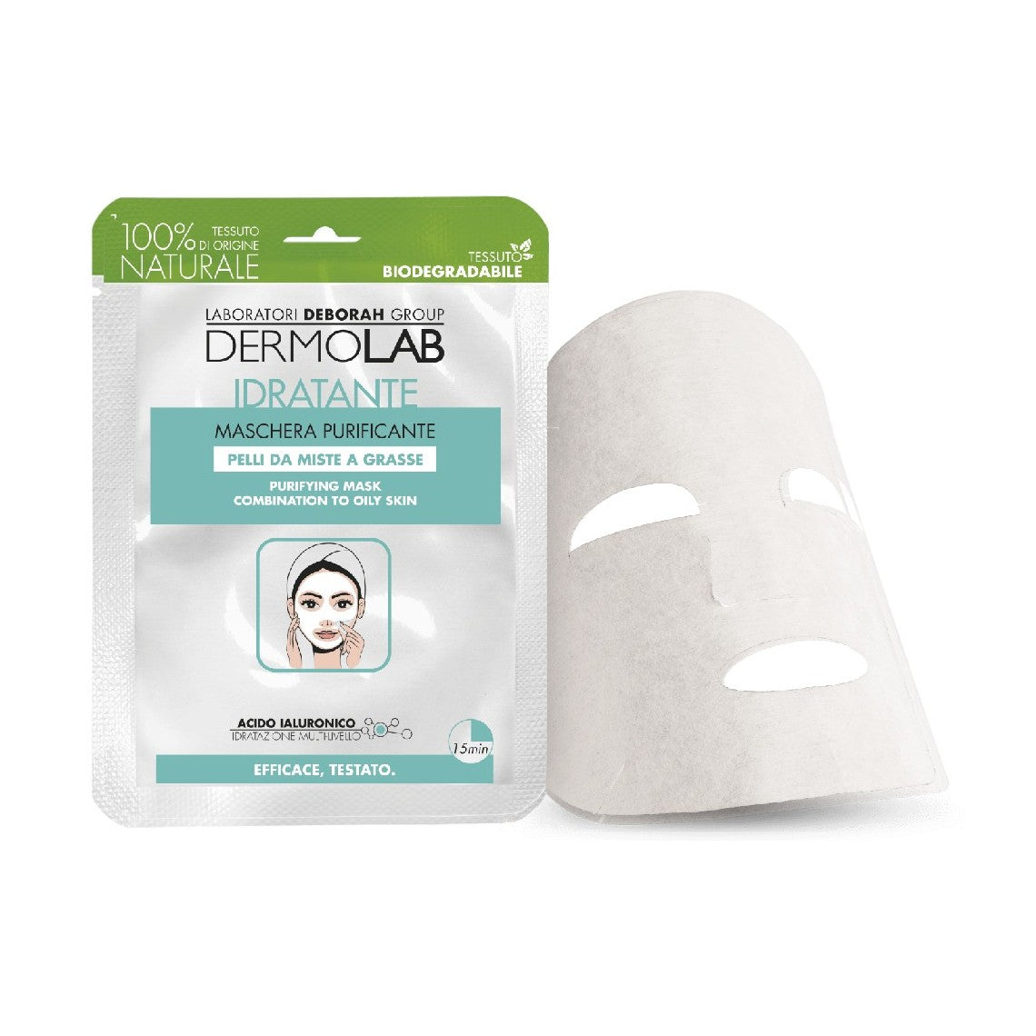 DERMOLAB IDRATANTE MASCHERA IN TESSUTO PURIFICANTE PELLI MISTE A GRASSE 1PZ
