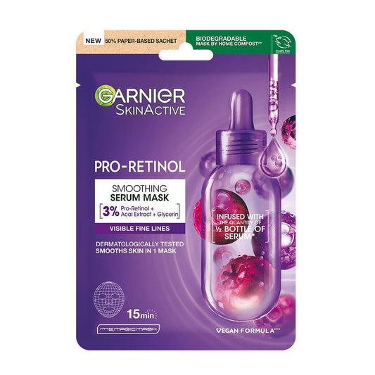 GARNIER SKIN ACTIVE MASCHERA VISO IN TESSUTO 22G PRO-RETINOL SMOOTHING SERUM MASK