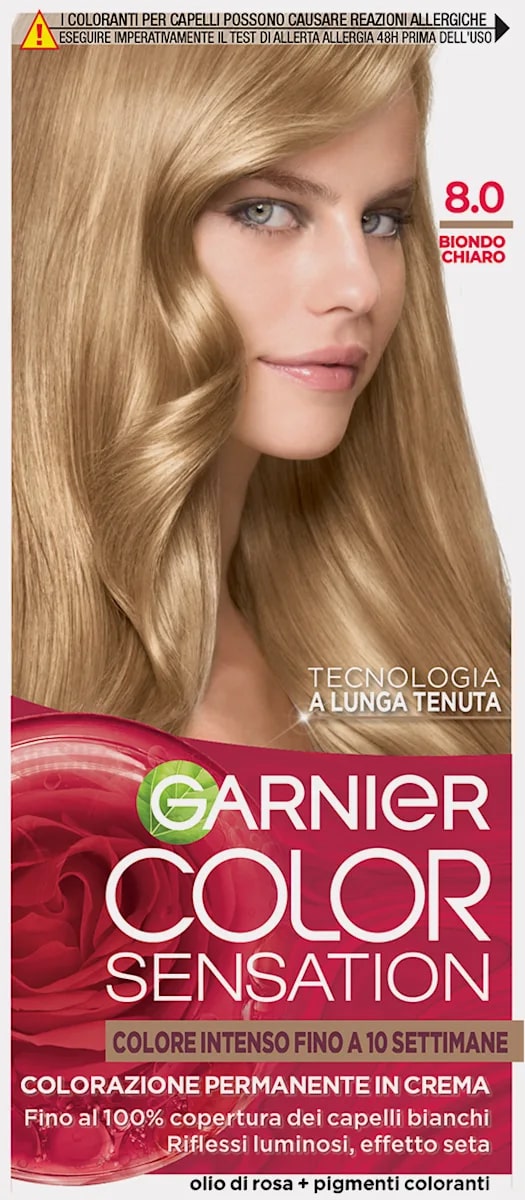 GARNIER COLOR SENSATION COLORAZIONE PERMANENTE IN CREMA 8.0 BIONDO CHIARO