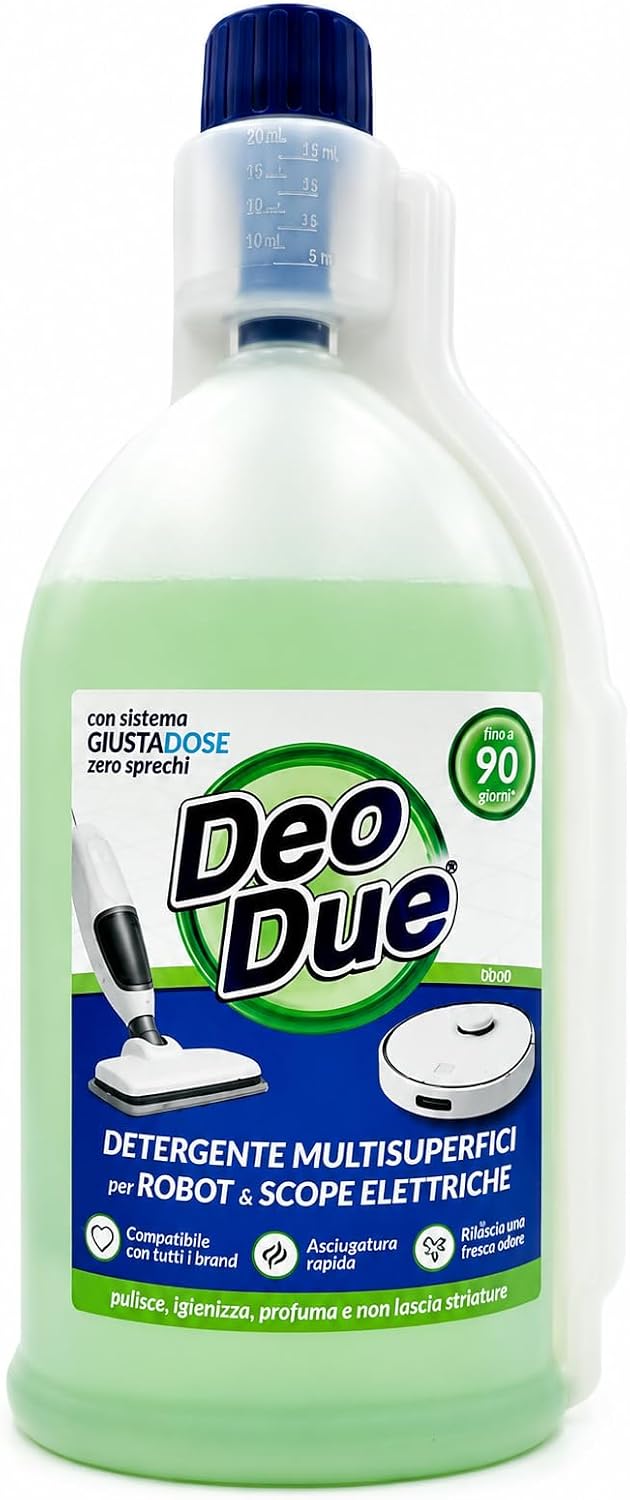 DEO DUE DETERGENTE MULTISUPERFICI PER ROBOT E SCOPE ELETTRICHE 900ML VERDE