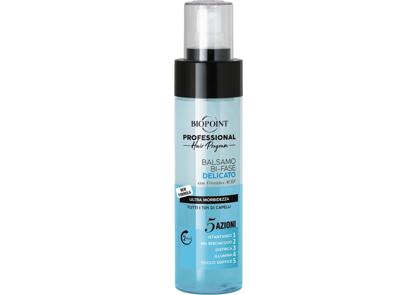 BIOPOINT BALSAMO BI-FASE SPRAY 200ML DELICATO ULTRA MORBIDEZZA TUTTI I TIPI DI CAPELLI 5 AZIONI