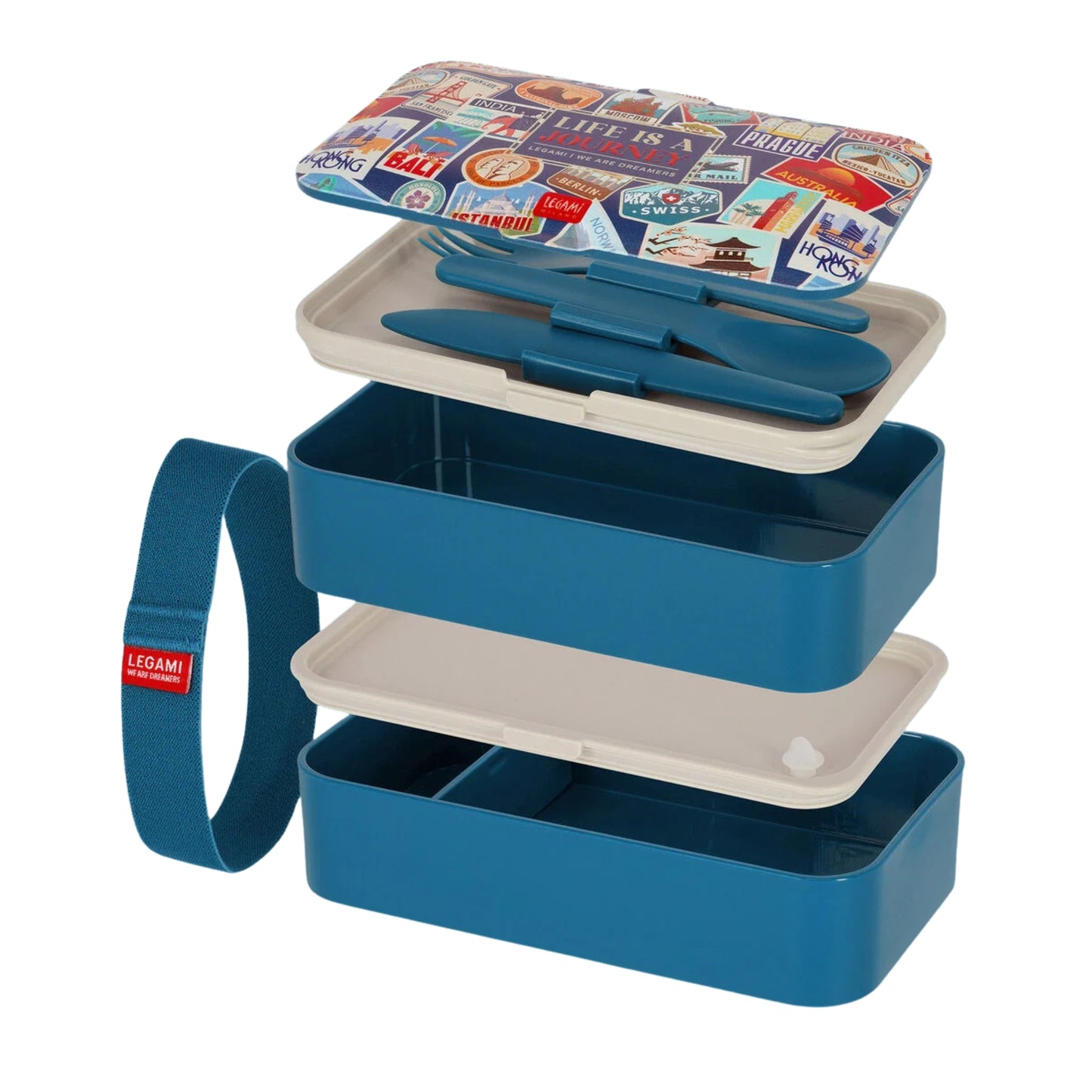 LEGAMI MILANO LUNCH BOX CONTENITORE PORTA PRANZO 1200ML TRAVEL STICKERS