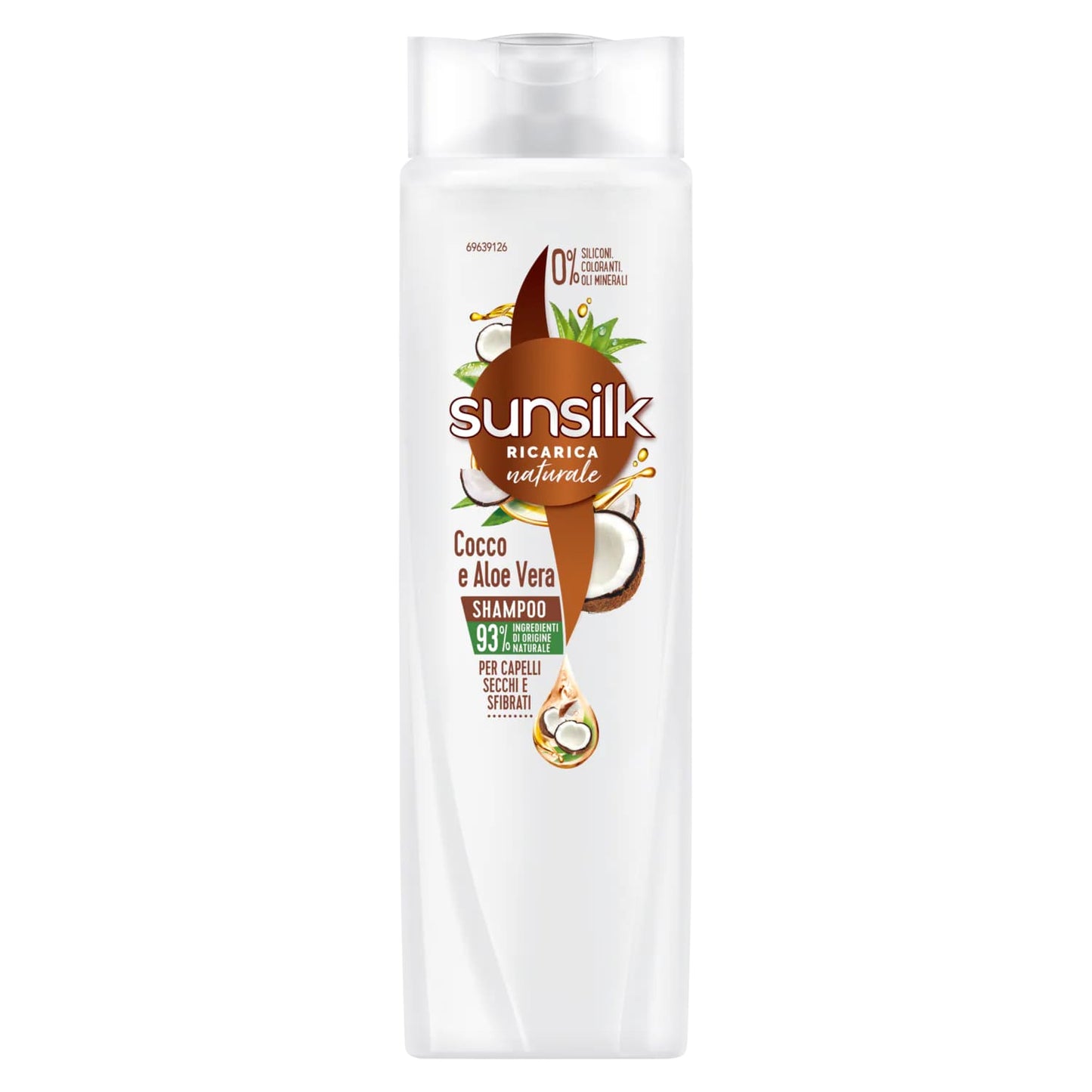 SUNSILK SHAMPOO 250ML RICARICA NATURALE COCCO E ALOE VERA CAPELLI SECCHI E SFIBRATI