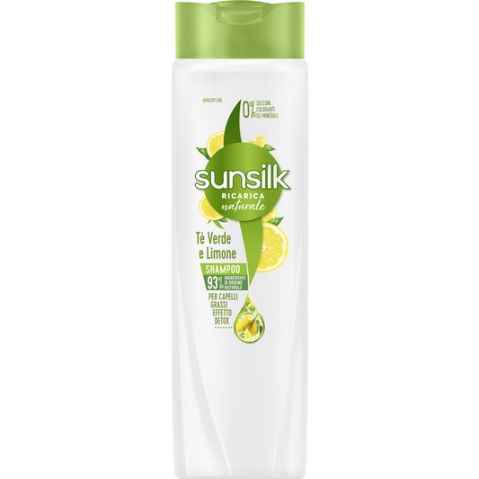 SUNSILK SHAMPOO 250ML RICARICA NATURALE TE' VERDE E LIMONE CAPELLI GRASSI EFFETTO DETOX