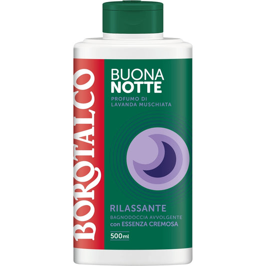 BOROTALCO BAGNODOCCIA 500ML AVVOLGENTE BUONA NOTTE RILASSANTE PROFUMO DI LAVANDA MUSCHIATA