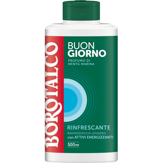 BOROTALCO BAGNODOCCIA 500ML LEGGERO BUON GIORNO RINFRESCANTE PROFUMO DI MENTA MARINA
