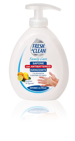 FRESH&CLEAN SAPONE LIQUIDO 300ML CON ANTIBATTERICO IGIENIZZANTE PROFUMO DI AGRUMI