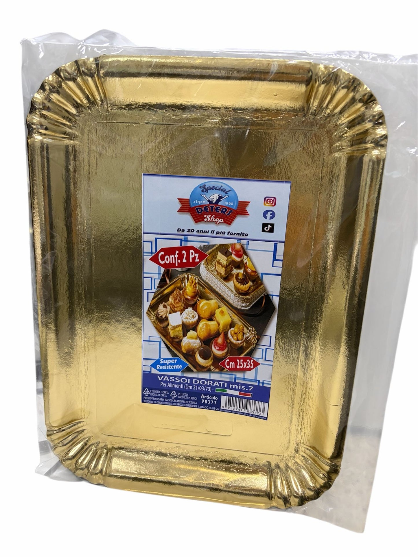 SDS VASSOI DORATI MIS.7 CM.25X35 2PZ ART.98377