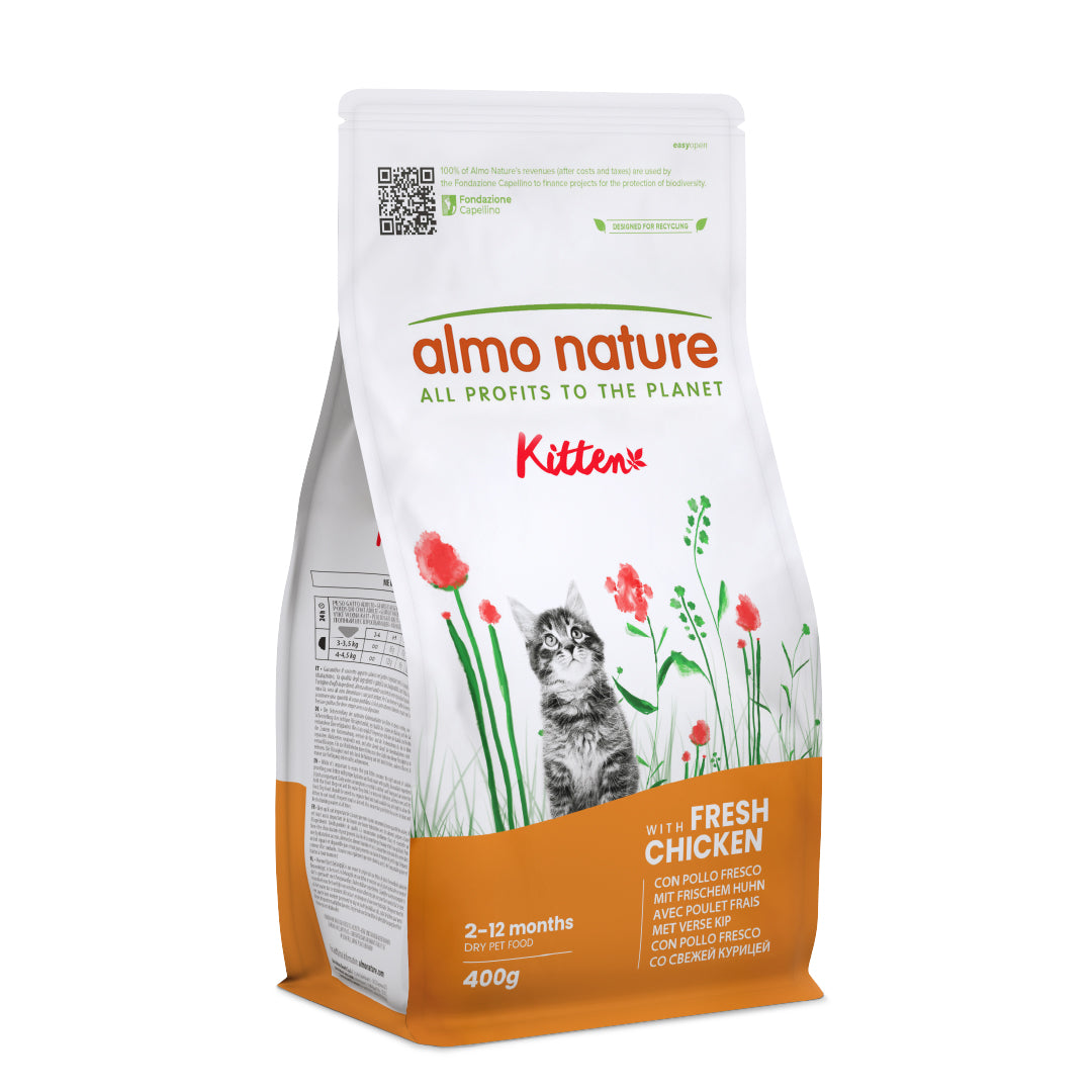 ALMO NATURE LIFE MAINTENANCE CROCCANTINI GATTO 400G KITTEN 2-12 MESI POLLO FRESCO