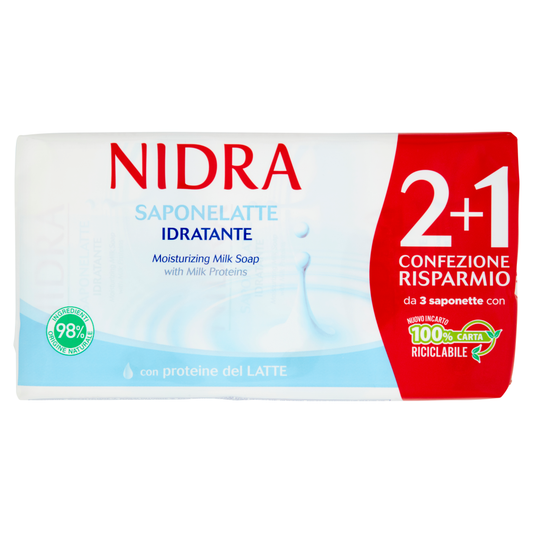 NIDRA SAPONELATTE 2+1 X90G IDRATANTE CON PROTEINE DEL LATTE