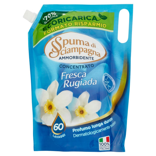 SPUMA DI SCIAMPAGNA AMMORBIDENTE CONCENTRATO ECORICARICA 1,2L 60 LAVAGGI FRESCA RUGIADA