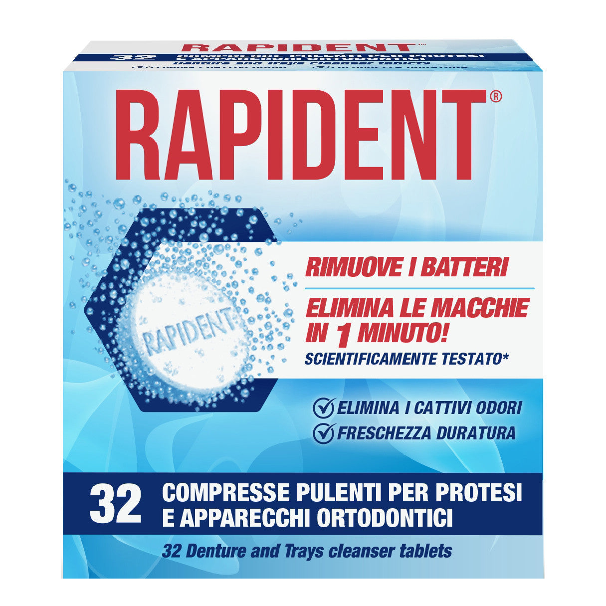 RAPIDENT 32 COMPRESSE PULENTI PER PROTESI E APPARECCHI ORTODONTICI