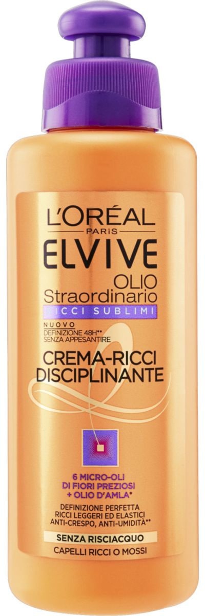 L'OREAL ELVIVE OLIO STRAORDINARIO RICCI SUBLIMI CREMA-RICCI DISCIPLINANTE 200ML SENZA RISCIACQUO CAPELLI RICCI O MOSSI