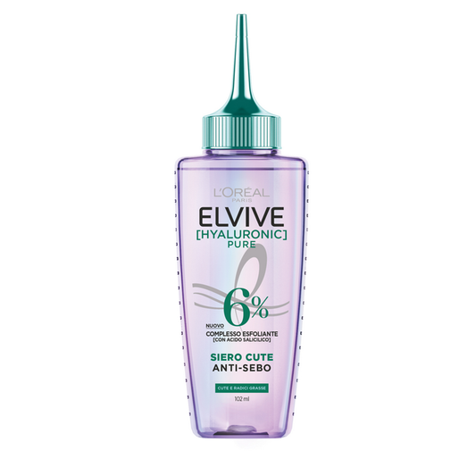 L'OREAL ELVIVE HYALURONIC PURE 6% SIERO CUTE ANTI-SEBO 102ML CUTE E RADICI GRASSE