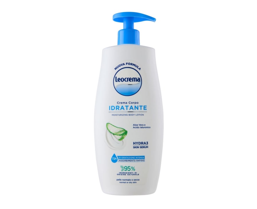 LEOCREMA CREMA CORPO FLUIDA 500ML IDRATANTE ALOE VERA E ACIDO IALURONICO