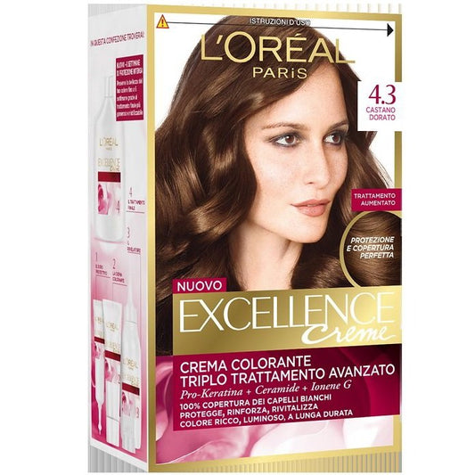 L'OREAL EXCELLENCE PURE CREME 4.3 CASTANO DORATO