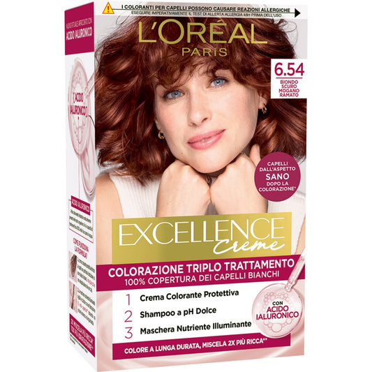 L'OREAL EXCELLENCE PURE CREME 6.54 BIONDO SCURO MOGANO RAMATO