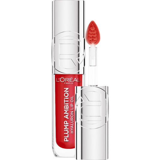 L'OREAL OLIO LABBRA PLUMP AMBITION LIP OIL CON ACIDO IALURONICO 380 ROUGE IN LOVE