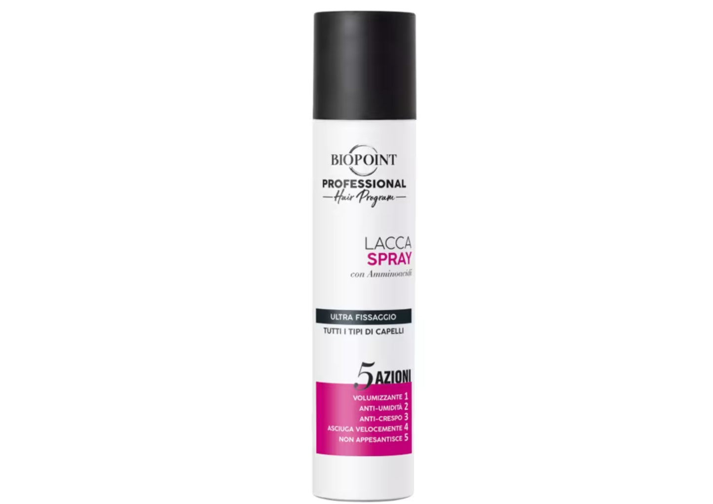BIOPOINT LACCA SPRAY 300ML ULTRA FISSAGGIO TUTTI I TIPI DI CAPELLI 5 AZIONI