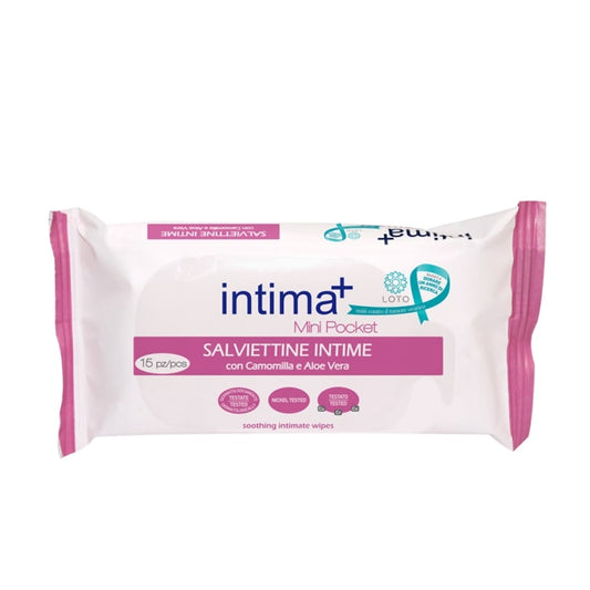 INTIMA+ SALVIETTINE INTIME MINI POCKET 15PZ CON CAMOMILLA E ALOE VERA