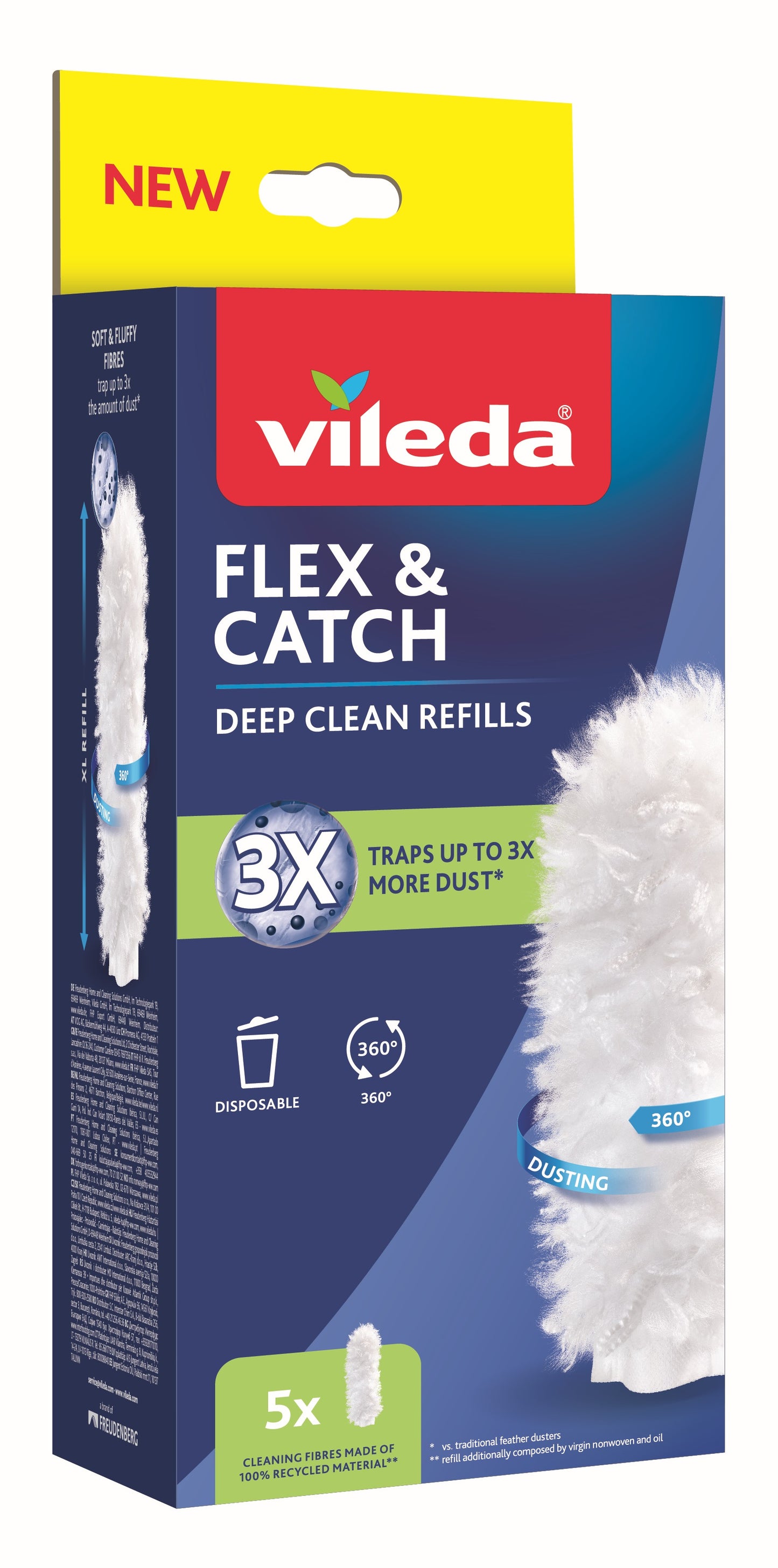 VILEDA FLEX & CATCH PIUMINO CATTURAPOLVERE RICAMBIO 5PZ