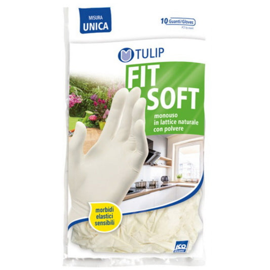 TULIP GUANTI FIT SOFT LATTICE MISURA UNICA X10