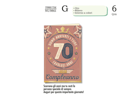 CROMO NB BIGLIETTO NUMERI 70 NU.9861