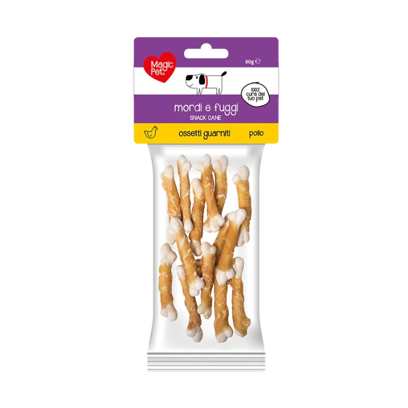 MAGIC PET MORDI E FUGGI SNACK CANE OSSETTI GUARNITI POLLO 80G