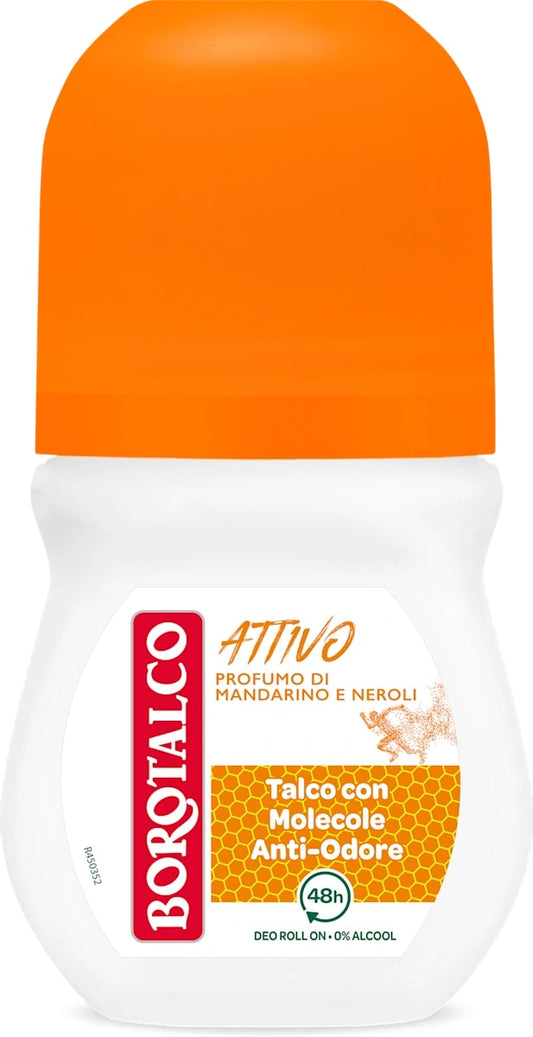 BOROTALCO DEO ROLL-ON 50ML ATTIVO ARANCIONE PROFUMO DI MANDARINO E NEROLI