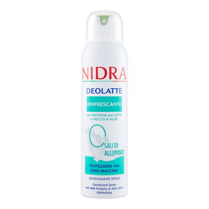 NIDRA DEOLATTE SPRAY 150ML RINFRESCANTE CON PROTEINE DEL LATTE E SUCCO DI ALOE PROTEZIONE 48H ZERO MACCHIE