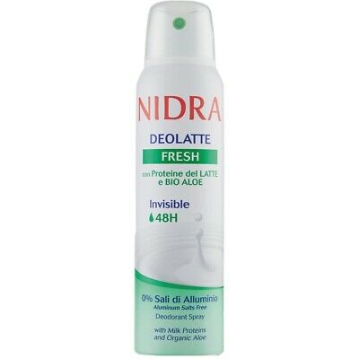 NIDRA DEOLATTE SPRAY 150ML RINFRESCANTE CON PROTEINE DEL LATTE E SUCCO DI ALOE PROTEZIONE 48H ZERO MACCHIE