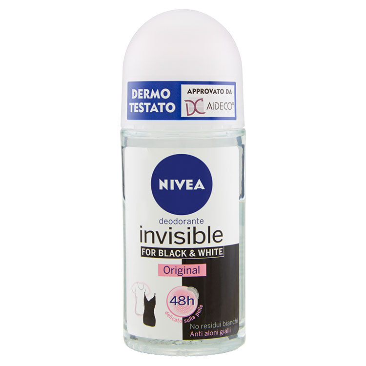 NIVEA DEO ROLL-ON 50ML BLACK&WHITE INVISIBLE ORIGINAL