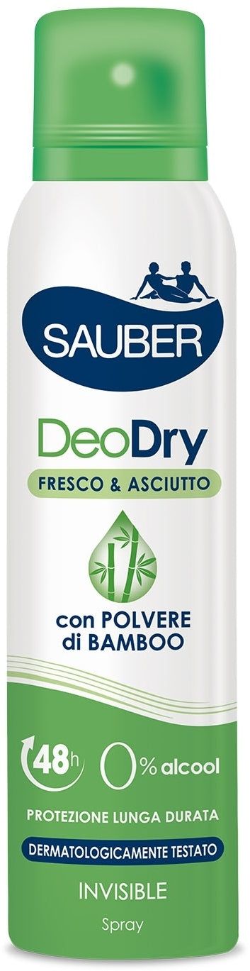 SAUBER DEO SPRAY 150ML DEODRY FRESCO&ASCIUTTO 48H CON POLVERE DI BAMBOO